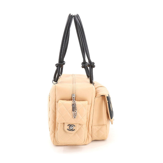 Luxury Chanel cambon line multi-pocket shoulder bag leather beige black A25173 vintage Cambon Line Bag