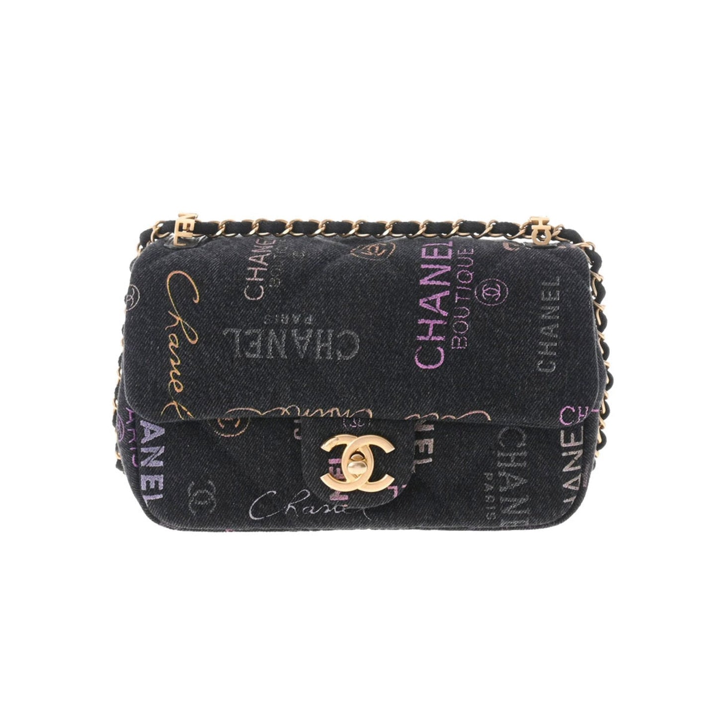 Luxury Chanel Chain Shoulder Matelasse Black AS3134 Women's Bag