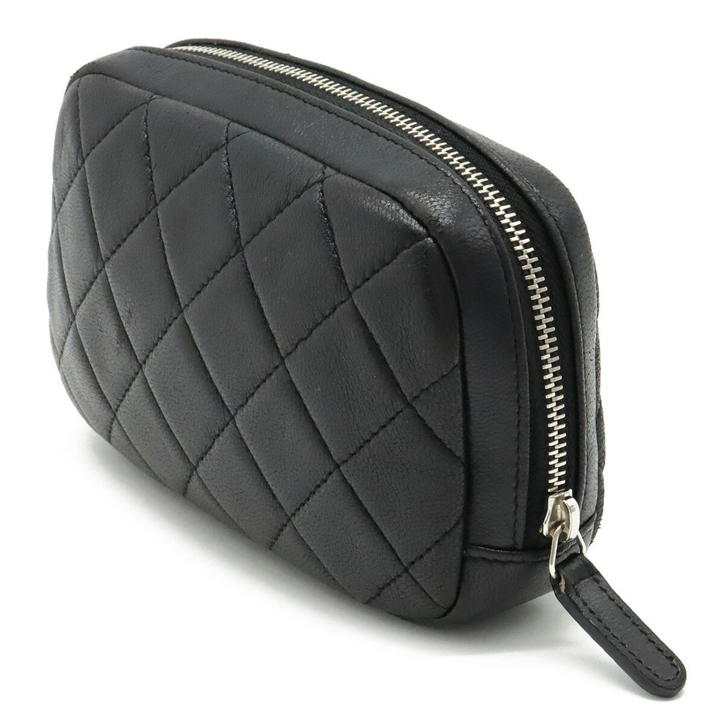 Luxury Chanel Matelasse Cocomark Multi Pouch Lambskin Leather Black A80909