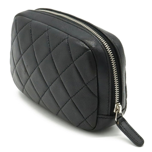 Luxury Chanel Matelasse Cocomark Multi Pouch Lambskin Leather Black A80909