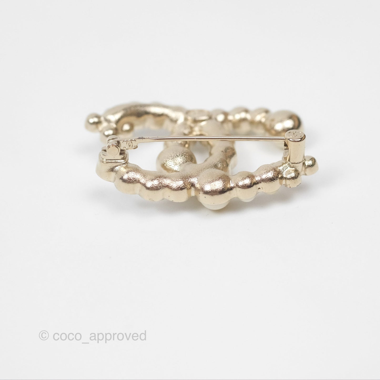 Chanel CC Resin Crystal Brooch Gold Tone 23A