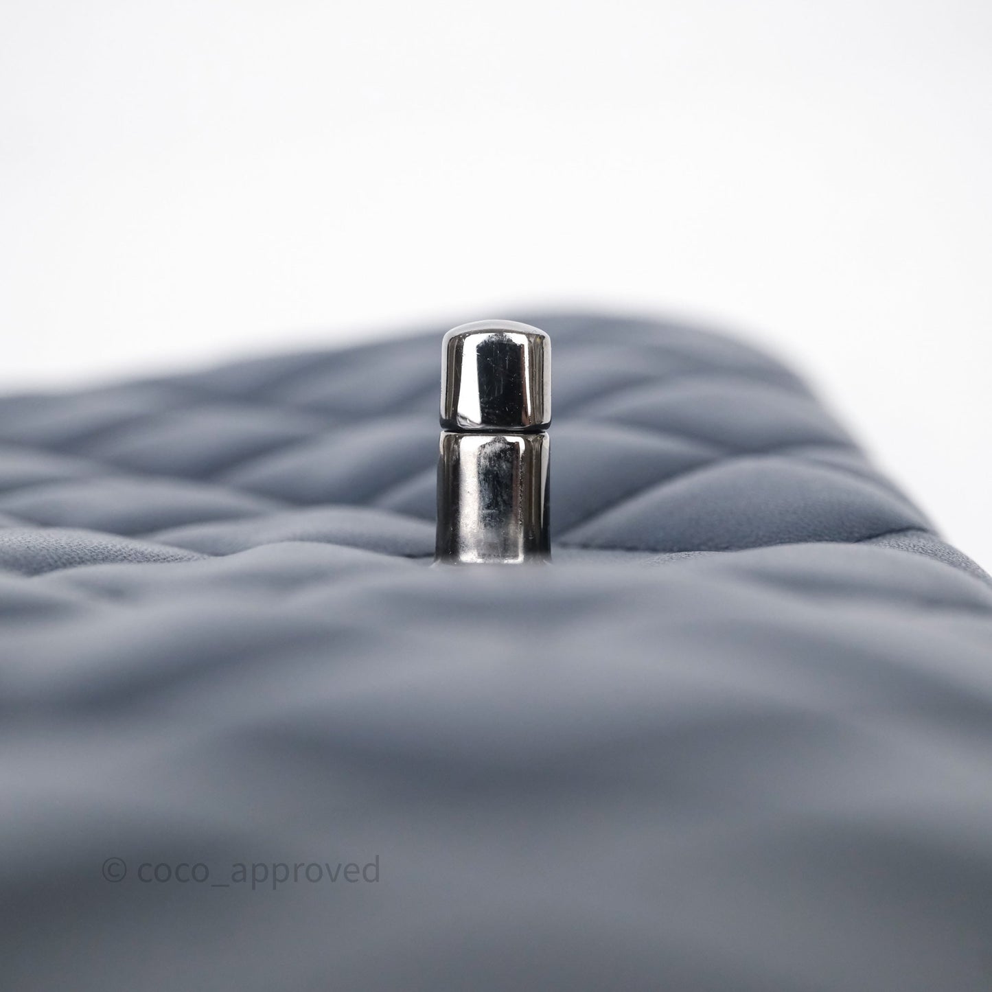 Chanel Quilted Clutch with Chain Lambskin Navy Gun Metal Hardware