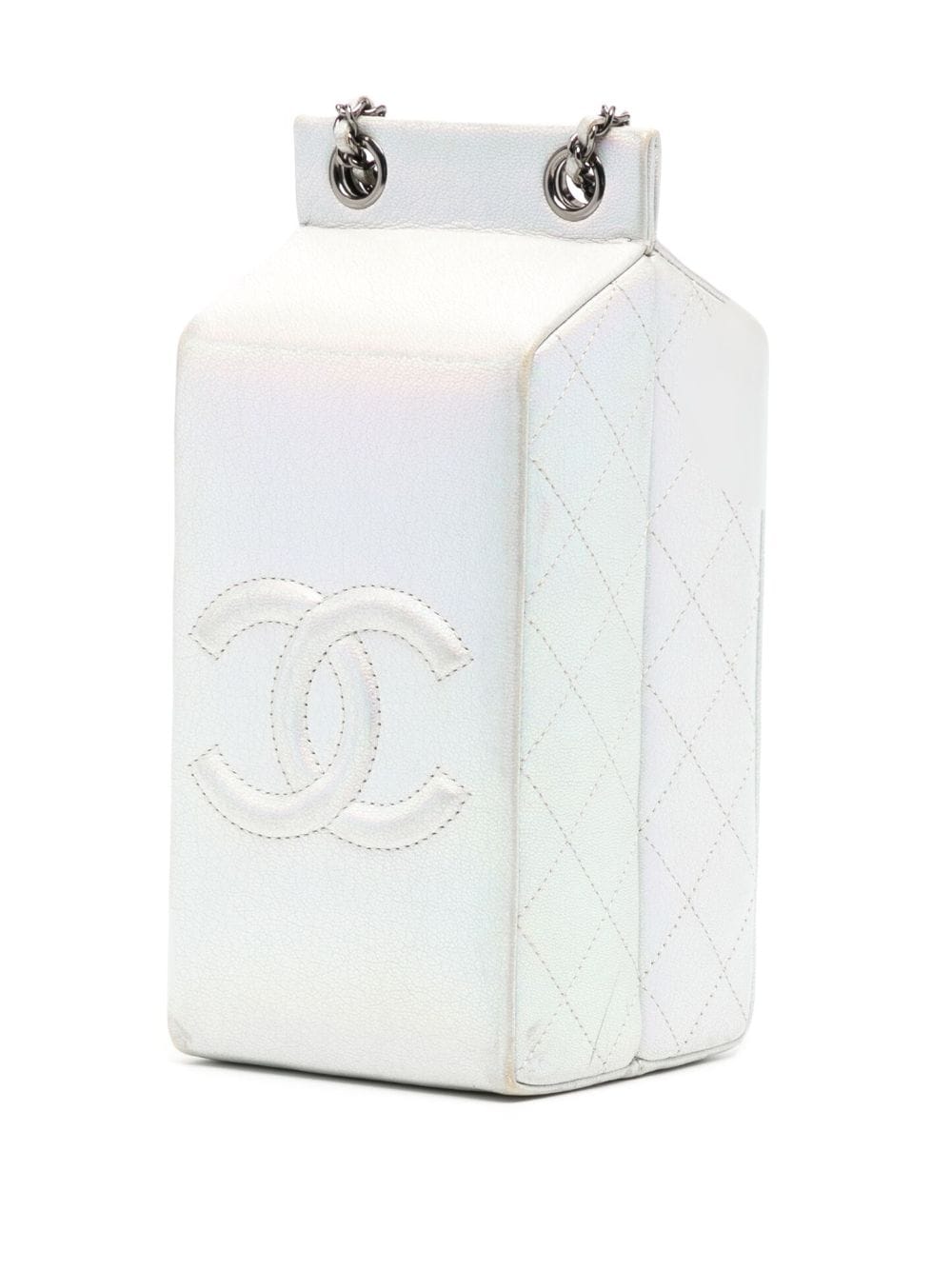 CHANEL Iridescent Silver Lait de Coco Milk Carton Bag