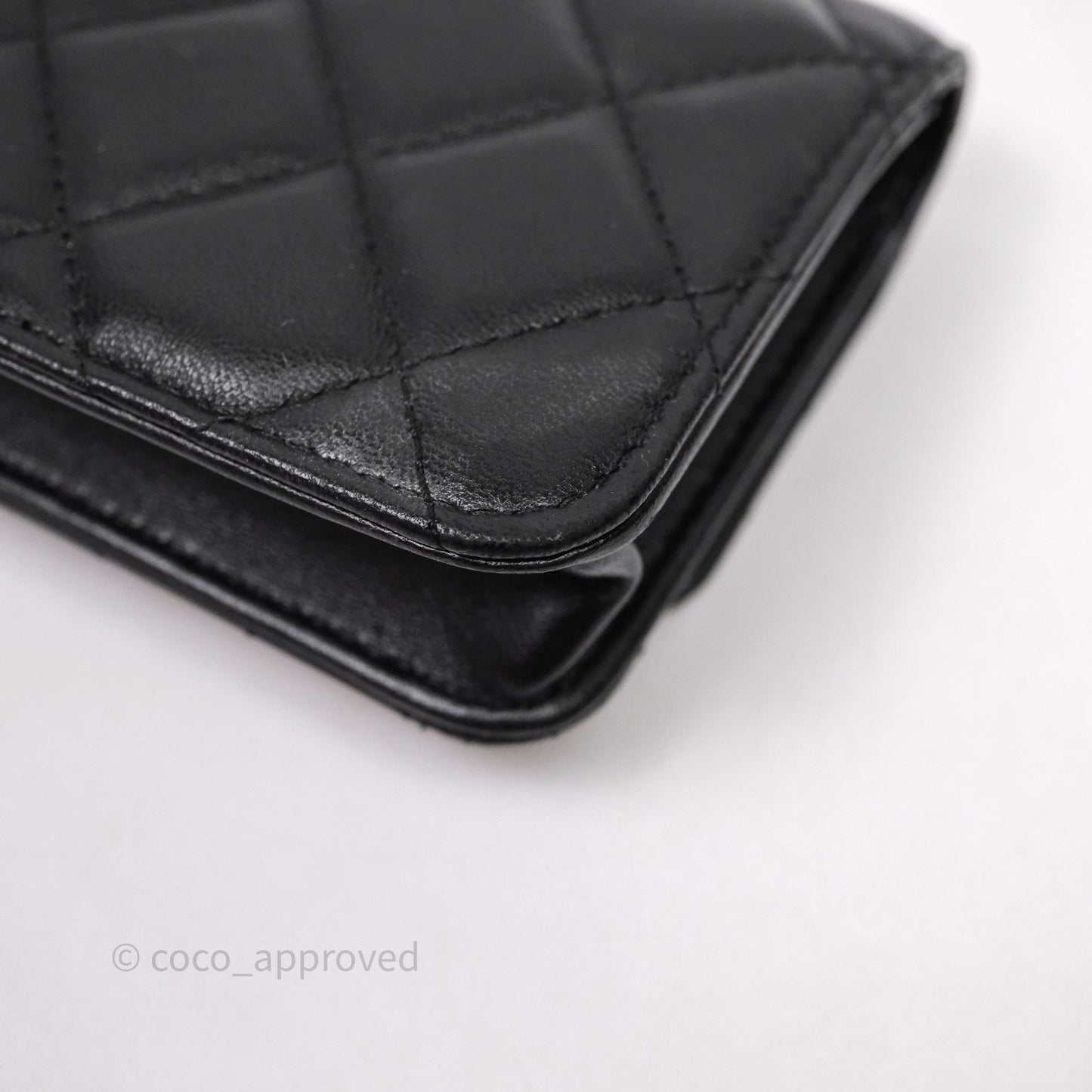 Chanel Jewel Hook Card Holder Black Lambskin Aged Gold Hardware