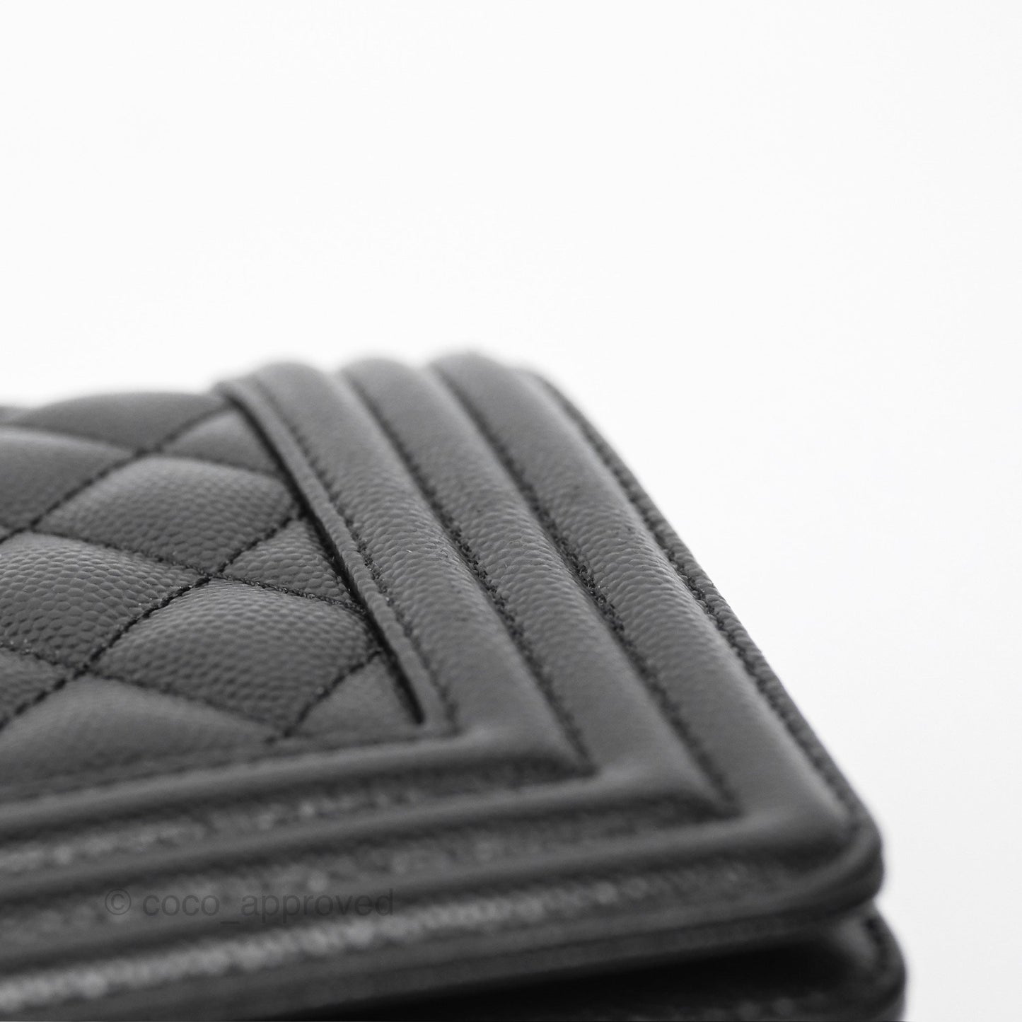 Chanel Medium Boy Quilted Black Caviar Ruthenium Hardware