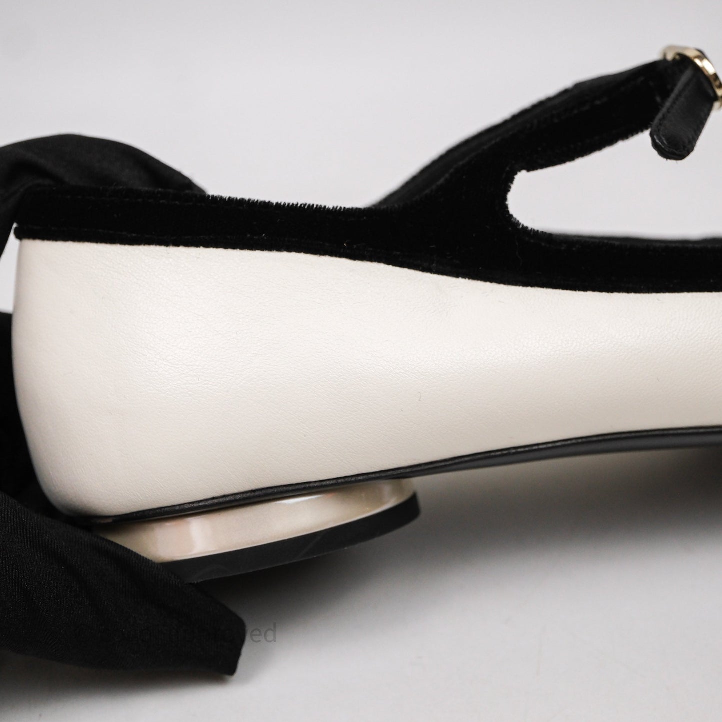 Chanel Mary Janes Flats White/Black Size 39.5