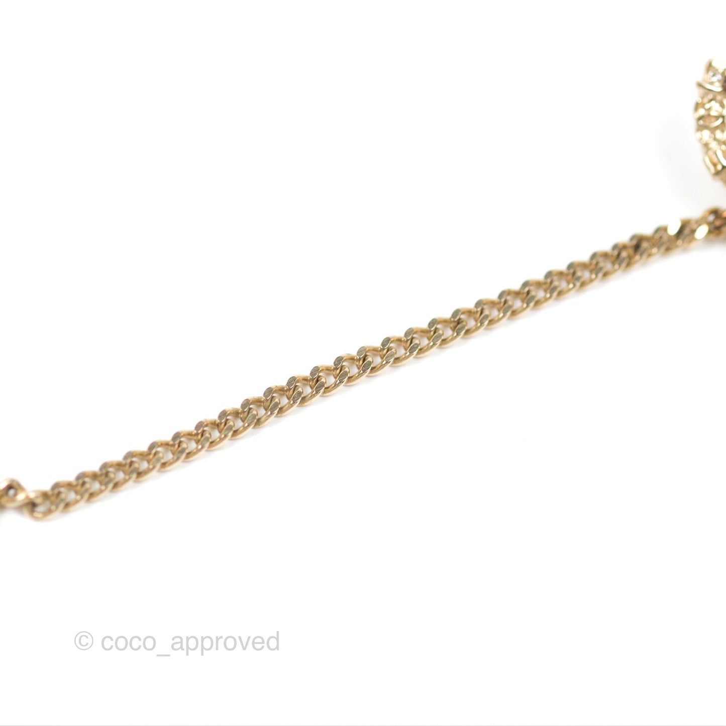 Chanel Single Logo CC Earring with Crystal Ear Clip Gold Tone 21V
