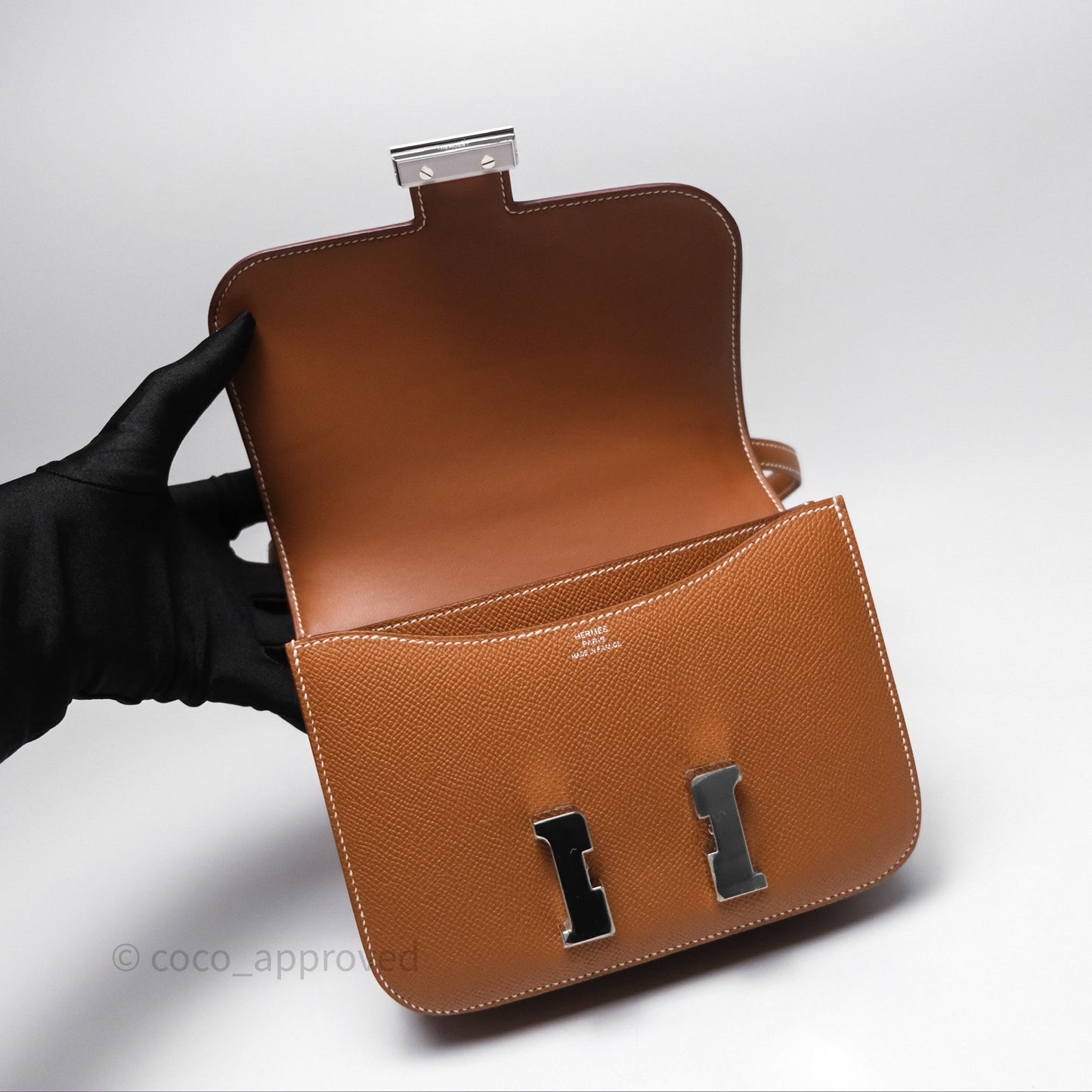 Hermès Constance Mini 18 Gold Epsom Palladium Hardware