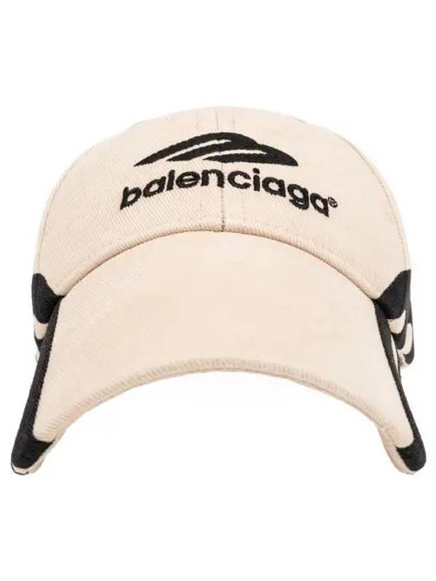 Luxury Balenciaga 3B Sports Icon Ball Cap Light Beige
