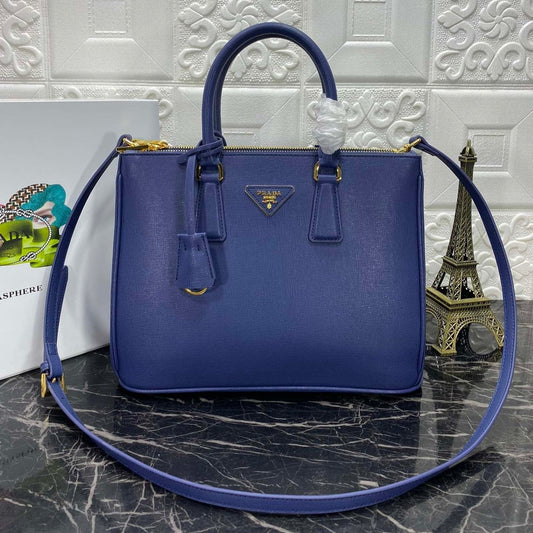 Luxury PradaGALLERIA 32 BAG IN NAVY BLUE SAFFIANO LEATHER