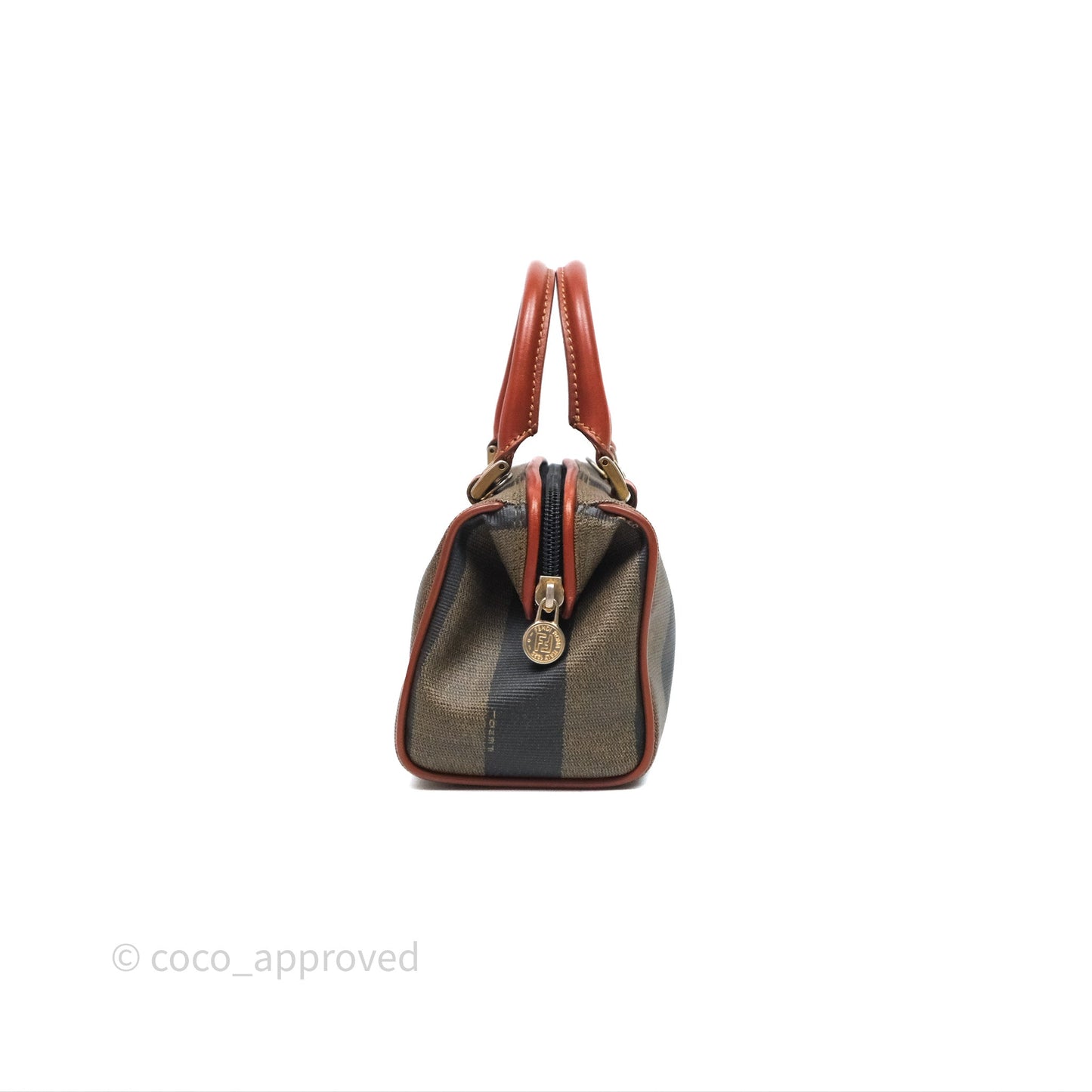 Fendi Mini Vintage Striped Boston Bag
