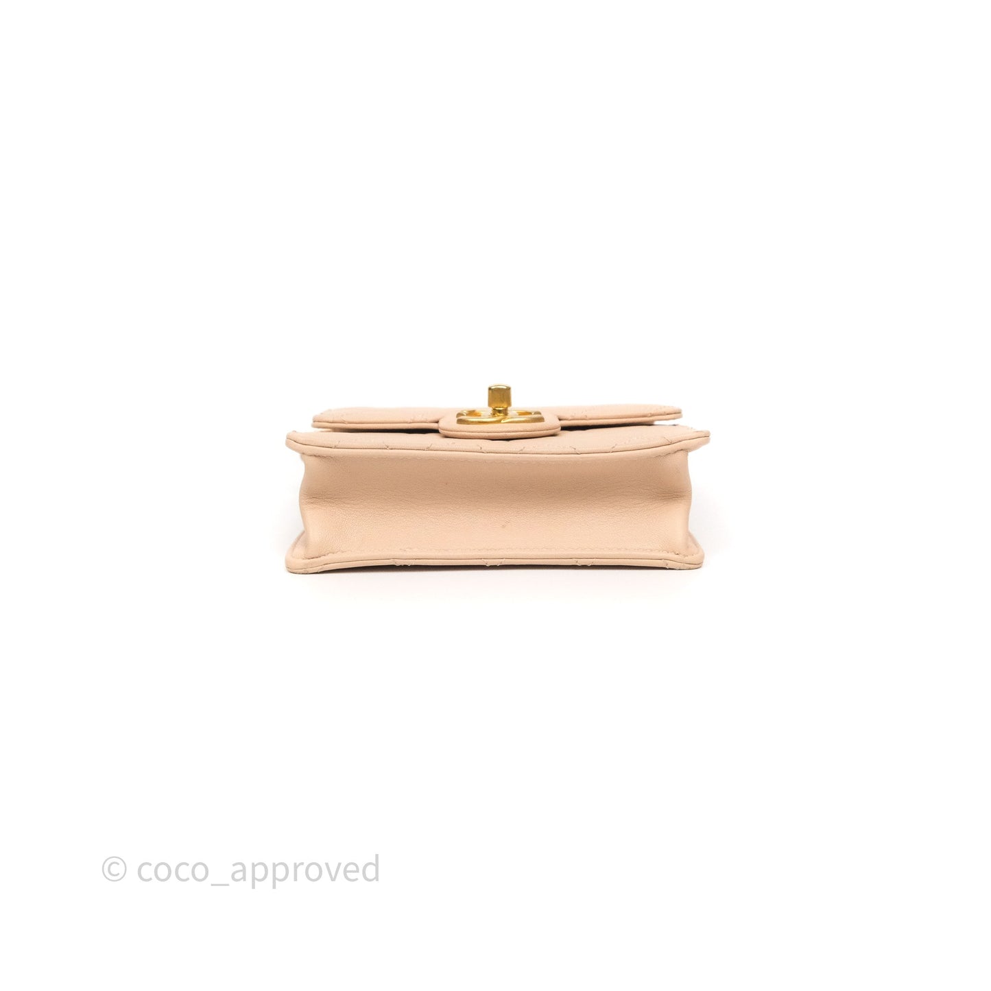 Chanel Chic Pearls Flap Quilted Beige Pink Goatskin Aged Gold Hardware