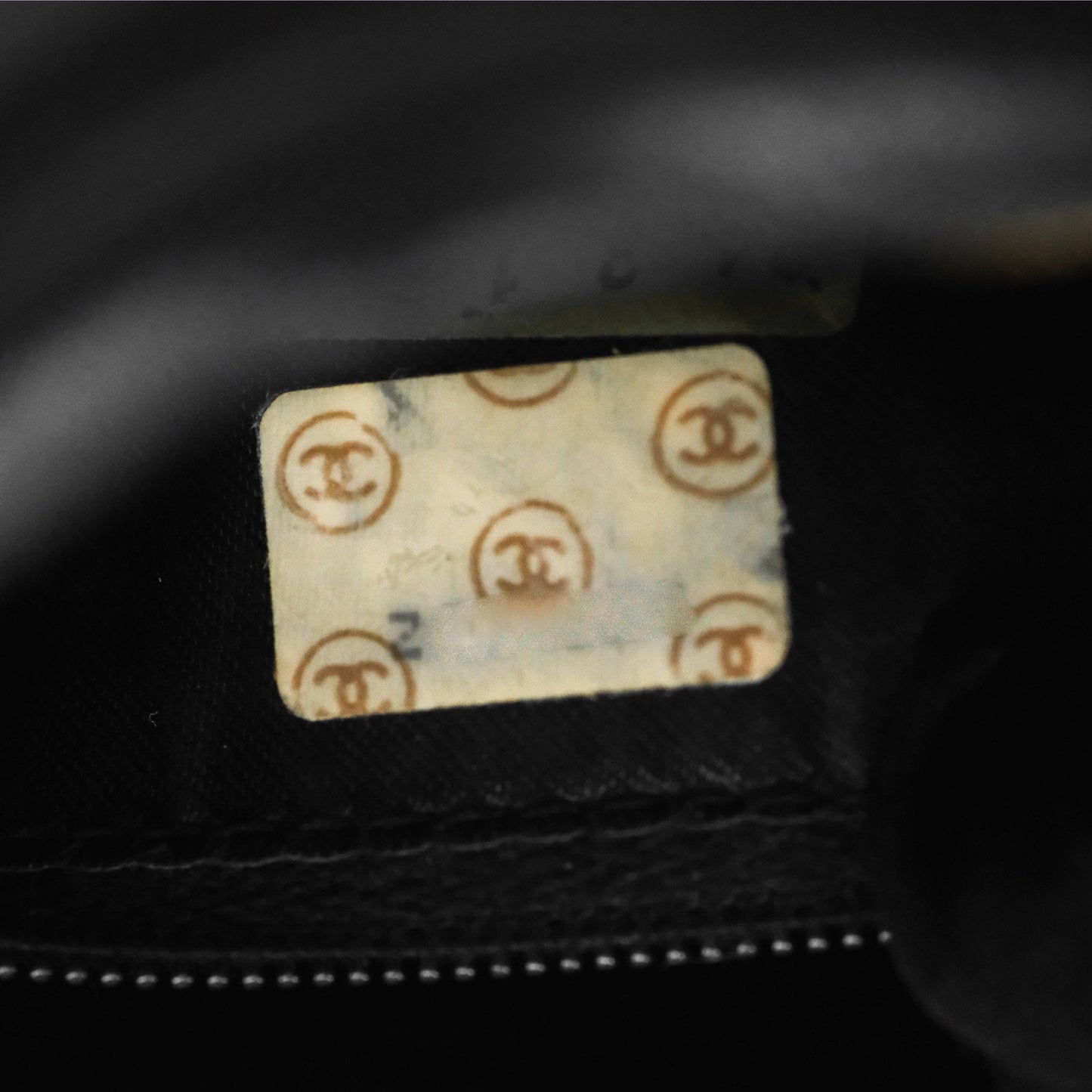 Chanel Vintage White CC Camera Bag Black Lambskin Gold Hardware