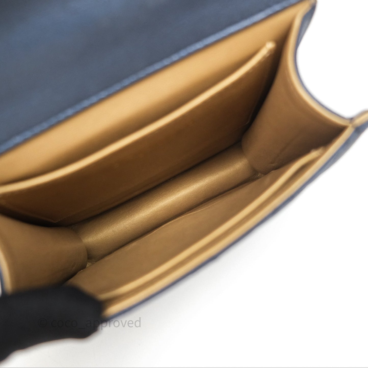 Chanel Quilted Chic Pearls Flap Iridescent Navy Goatskin Aged Gold Hardware