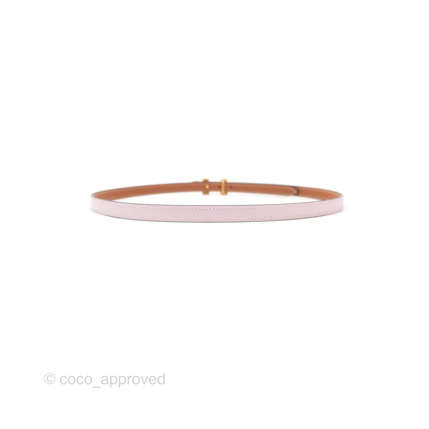 Hermès H Constance Mini Belt Buckle & Reversible Mauve Pale 09/ Gold 37 Swift / Epsom Gold Hardware