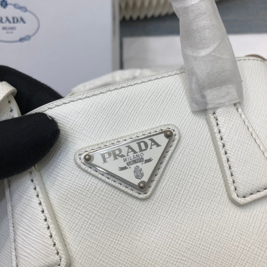 Luxury PradaMINI 23 BAG IN WHITE SAFFIANO LEATHER
