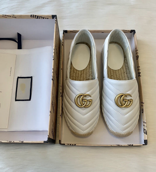 Luxury Gucci gg espadrilles white calfskin