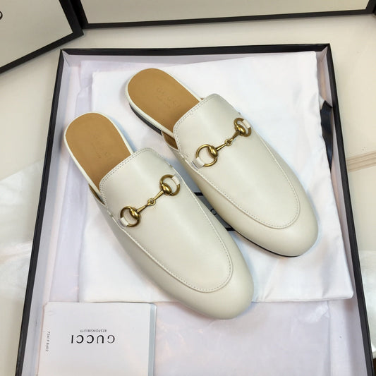 Luxury Gucci GG SLIPPER PRINCETOWN WHITE CALFSKIN