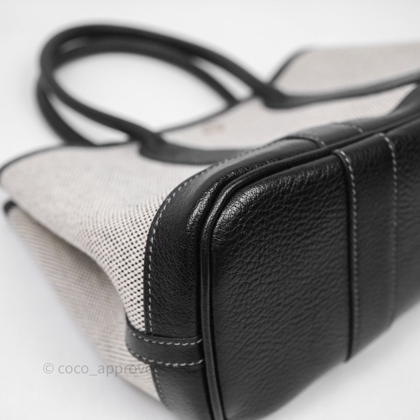 Hermes Vintage Mini Garden Party Noir 89 Canvas Palladium Hardware