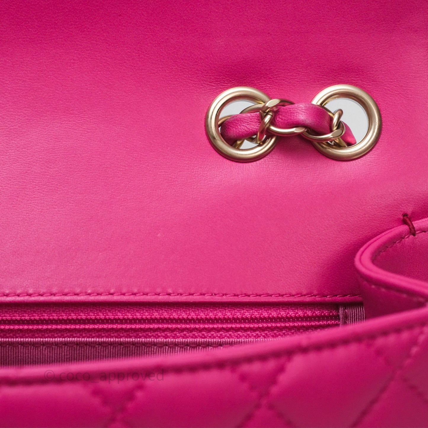 Chanel Quilted Mini Mademoiselle Chic Flap Dark Pink Lambskin Aged Gold Hardware