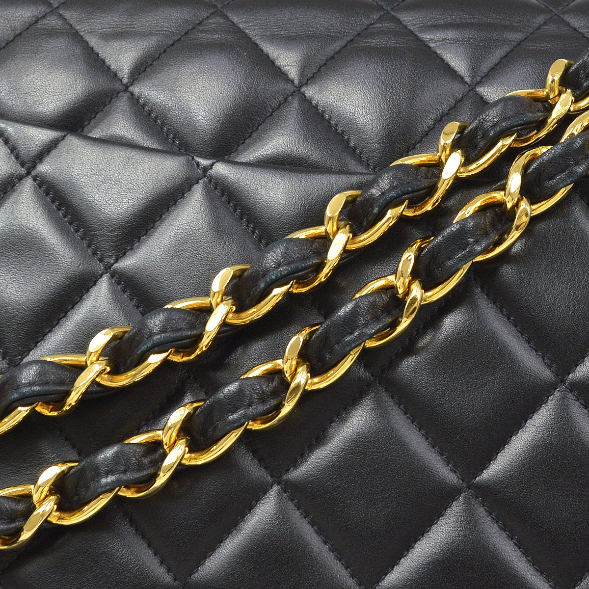 CHANEL 1994-1996 Classic Flap Maxi Black Lambskin 70770