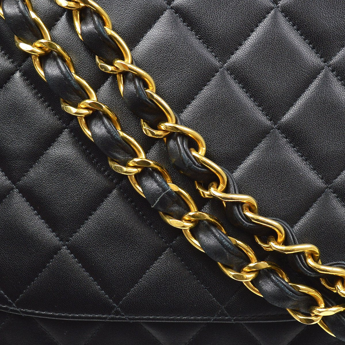 CHANEL 1994-1996 Classic Flap Maxi Black Lambskin 80517
