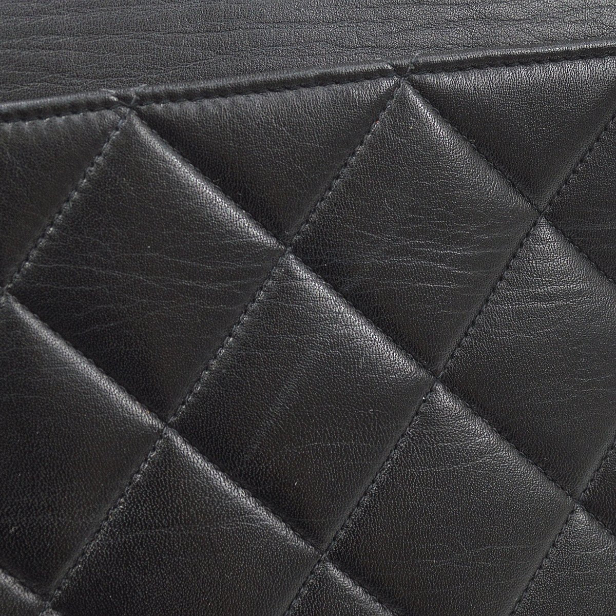 CHANEL★ 1991-1994 Black Quilted Lambskin CC Flap Maxi 60850