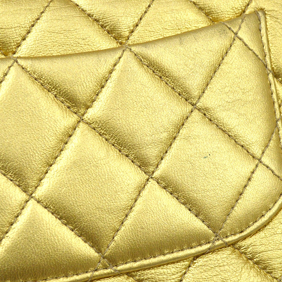 CHANEL Classic Flap Micro Mini Hand Bag Gold Lambskin 91454
