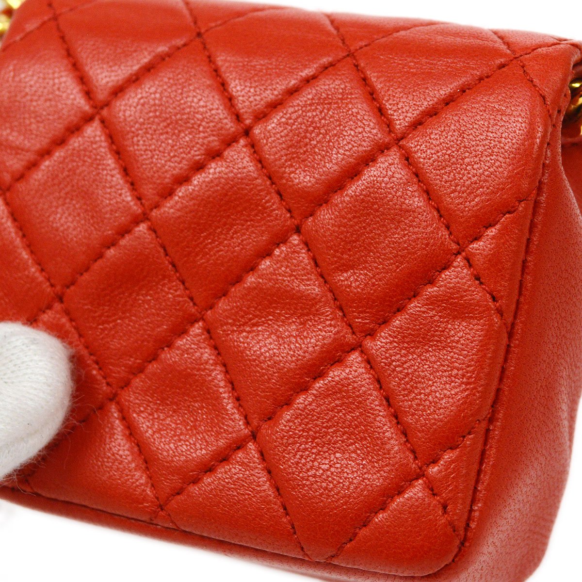 CHANEL★ Classic Flap Micro Bag Pouch Red 71178