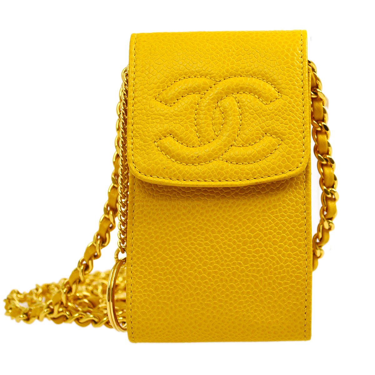 Luxury Chanel 1996-1997 Timeless Key Case Yellow Caviar
