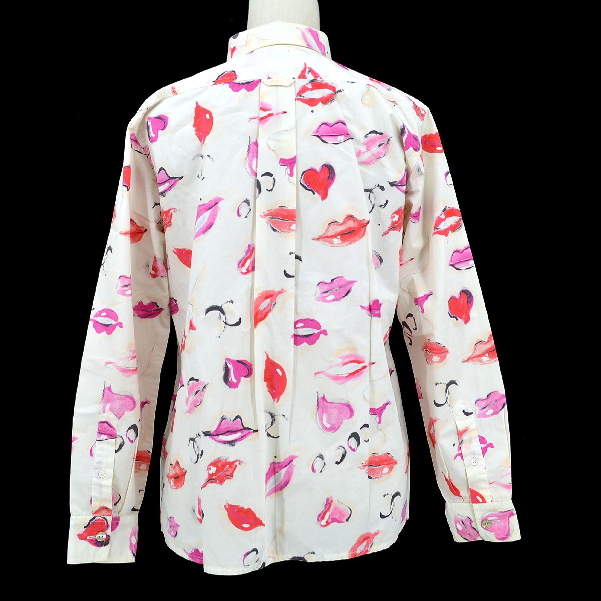 Luxury Chanel 1995 lip-print button-up shirt