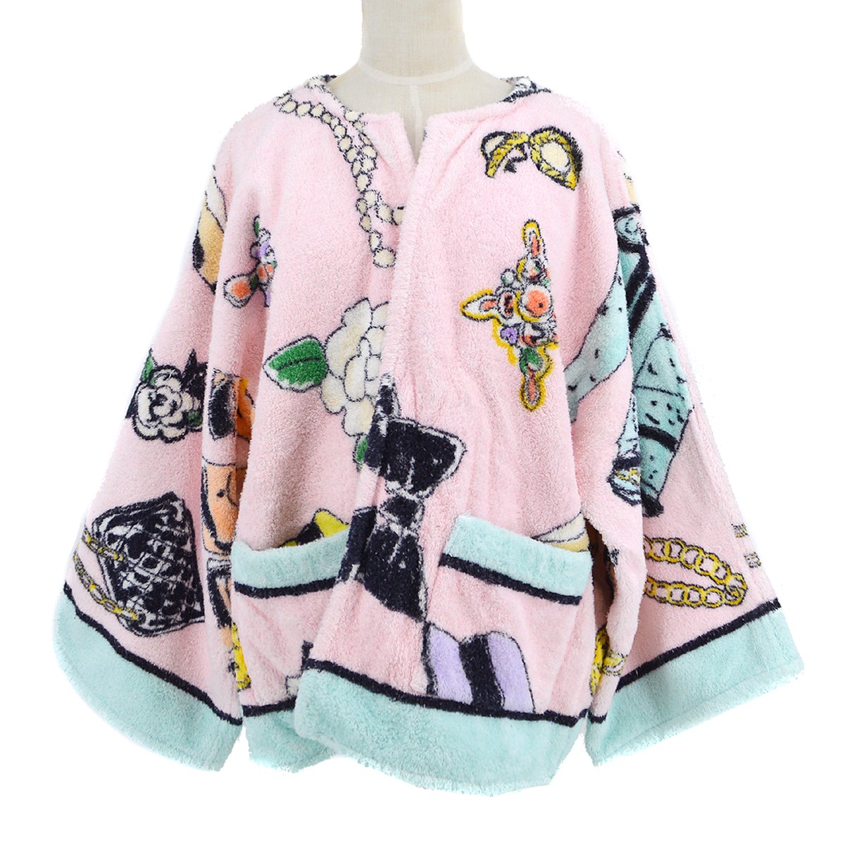 Luxury Chanel 1994 signature motif print bathrobe-style jacket #38