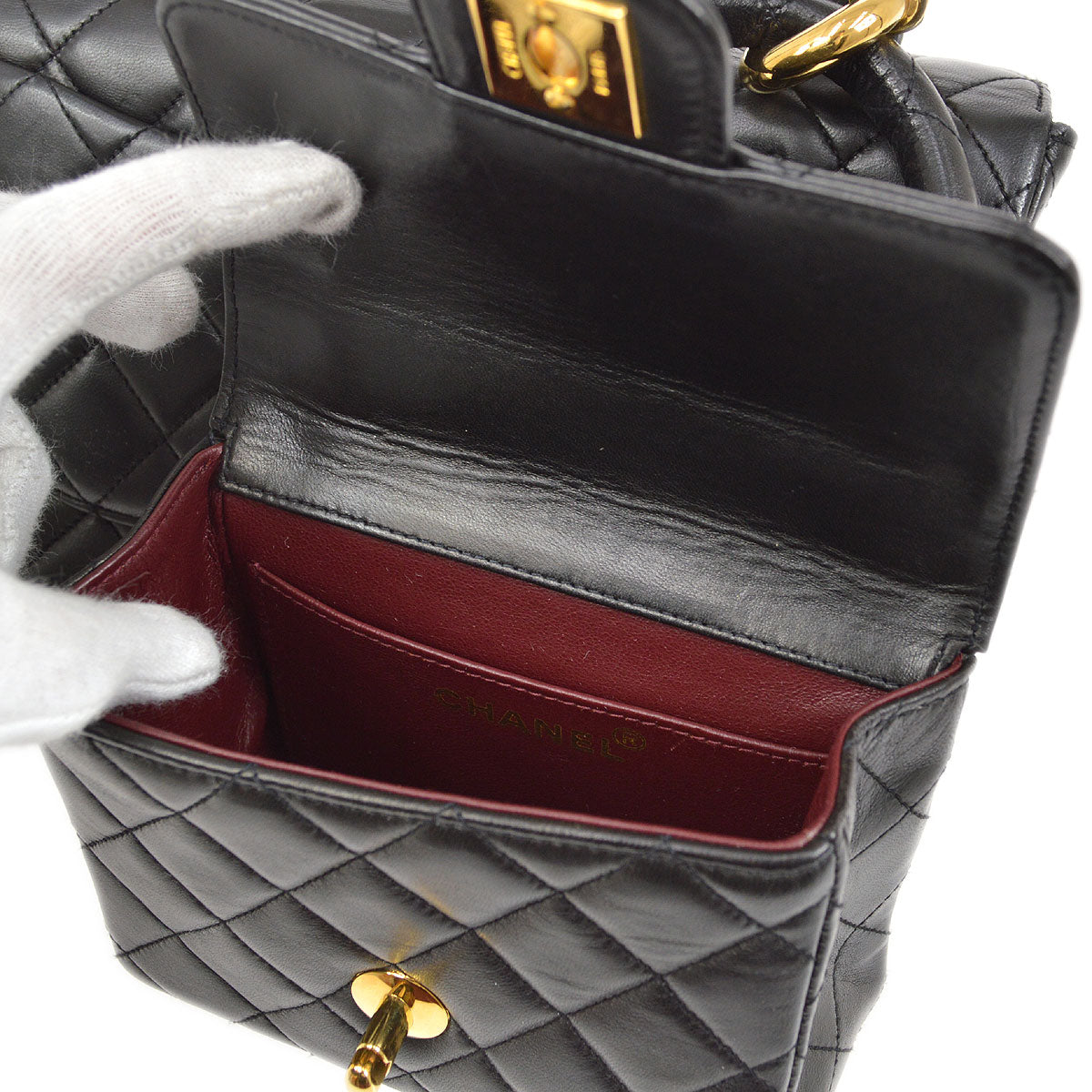 CHANEL 1994 Classic Flap Handbags Set Black Lambskin 52051