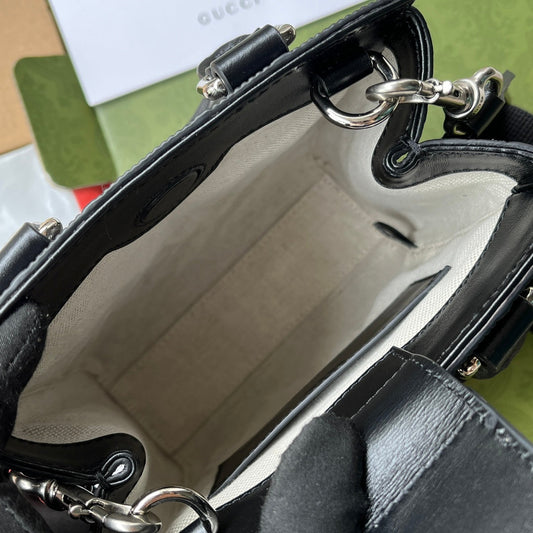 Luxury Gucci EMBOSSED TOTE BAG 20 IN BLACK CALFSKIN
