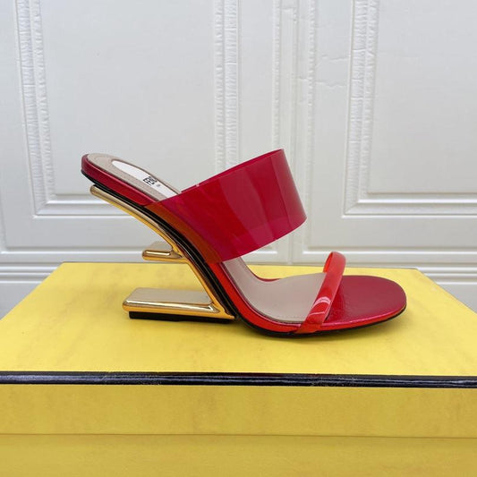 Luxury FendiLuxury FendiFIRST 95 MM HIGH-HEELED SANDAL IN CHERRY RED TPU FILM AND LAMBSKIN
