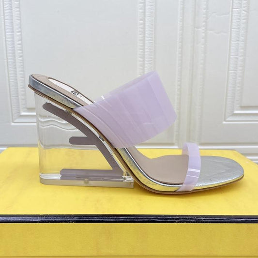 Luxury FendiLuxury FendiFIRST 95 MM HIGH-HEELED SANDAL IN PURPLE PASTEL TPU FILM AND LAMBSKIN