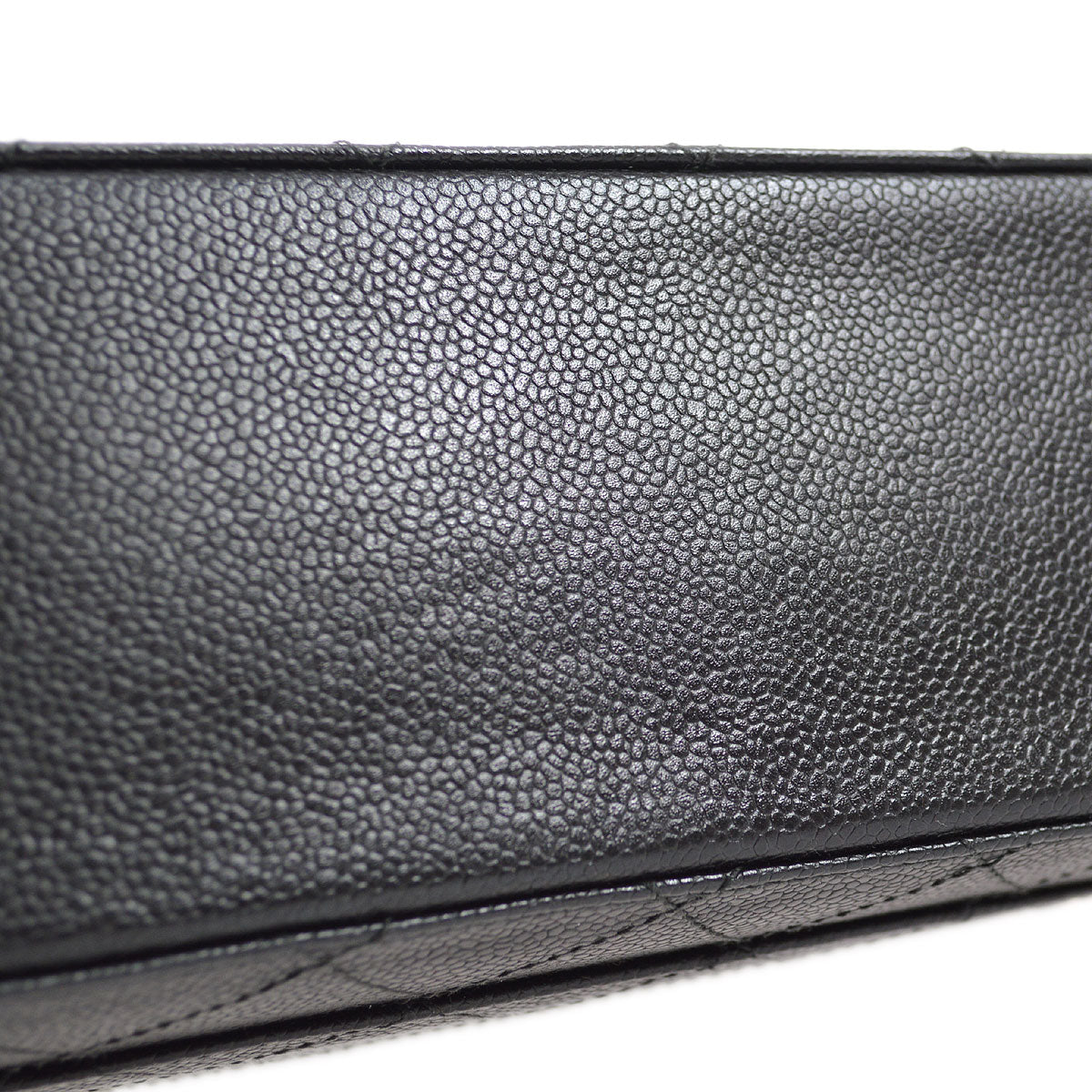 CHANEL 1998 Classic Flap Jumbo Black Caviar 74571