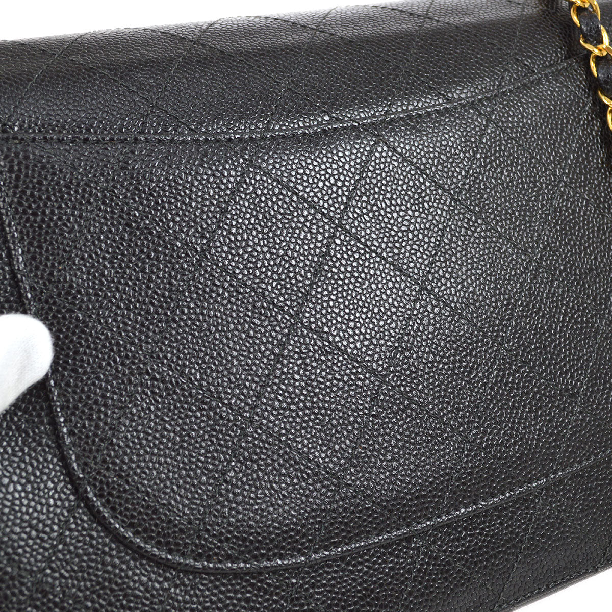 CHANEL 1998 Classic Flap Jumbo Black Caviar 74571