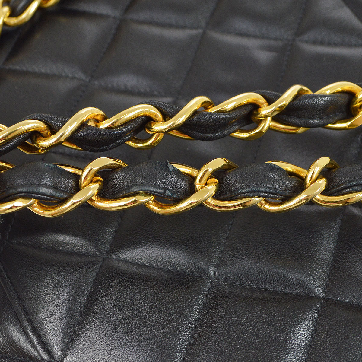 CHANEL 1994-1996 Black Lambskin Classic Flap Maxi 75100