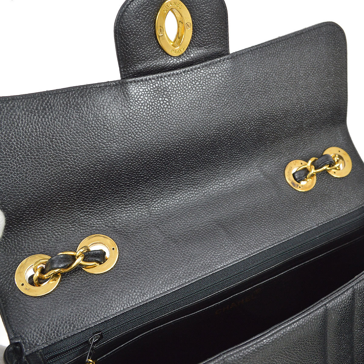 CHANEL 1994-1996 Big CC Vertical Classic Flap Jumbo Black Caviar 74701
