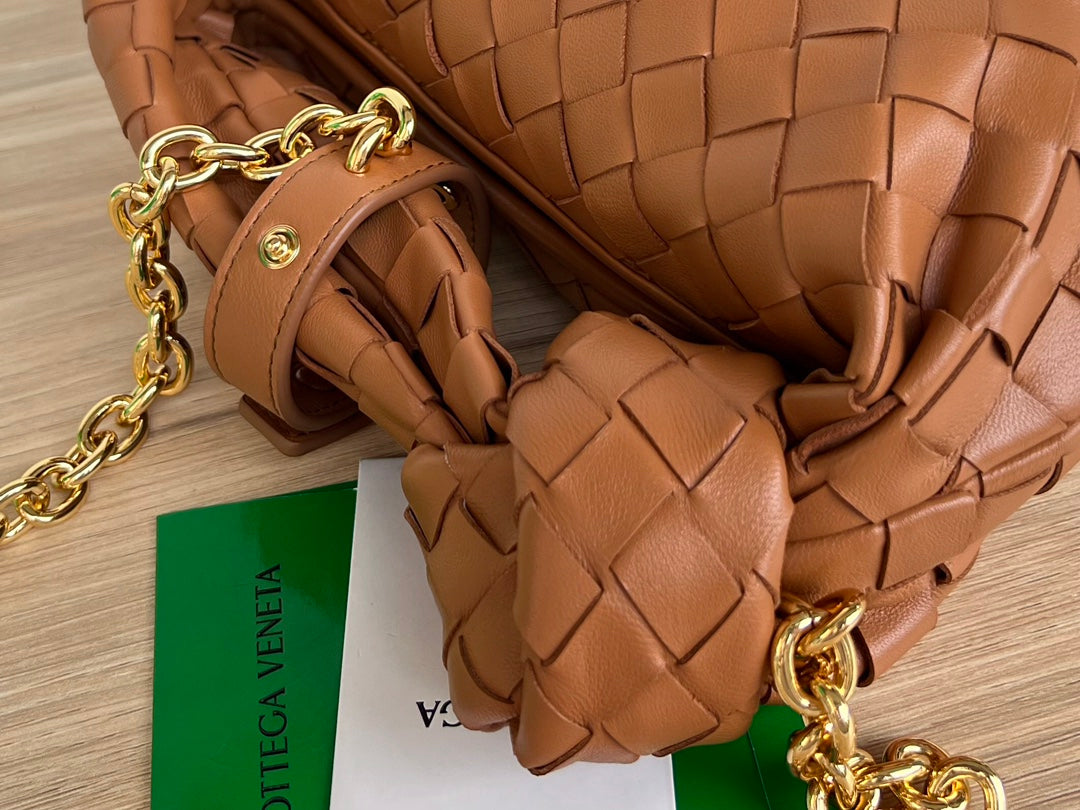 Luxury Bottega Veneta mini jodie 28 brown lambskin