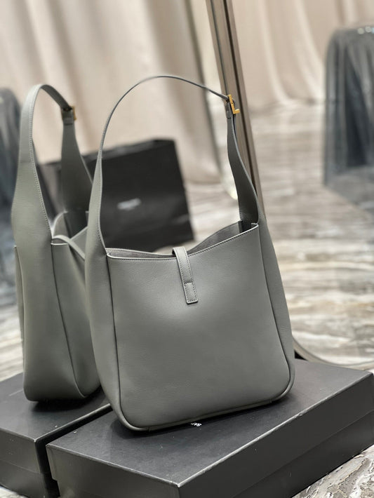 Luxury Saint Laurent le 5a7 small 23 rock gray calfskin