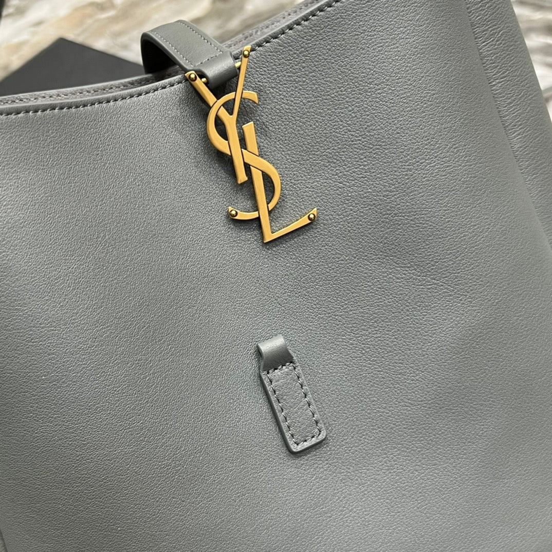 Luxury Saint Laurent le 5a7 small 23 rock gray calfskin
