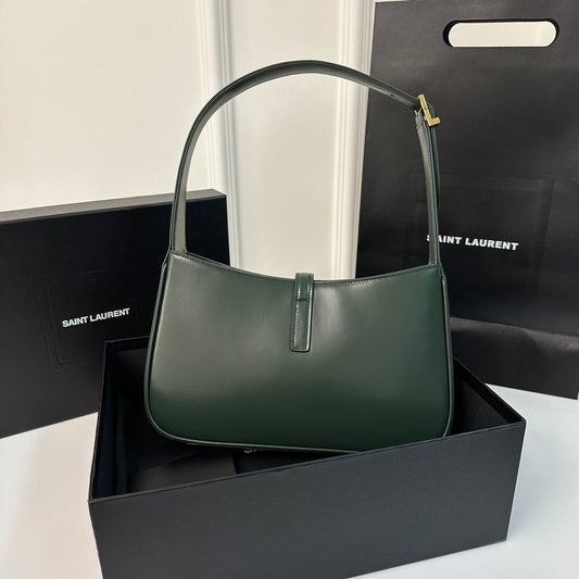 Luxury Saint Laurent Le 5 a 7 24 Dark Green Lambskin Ghw