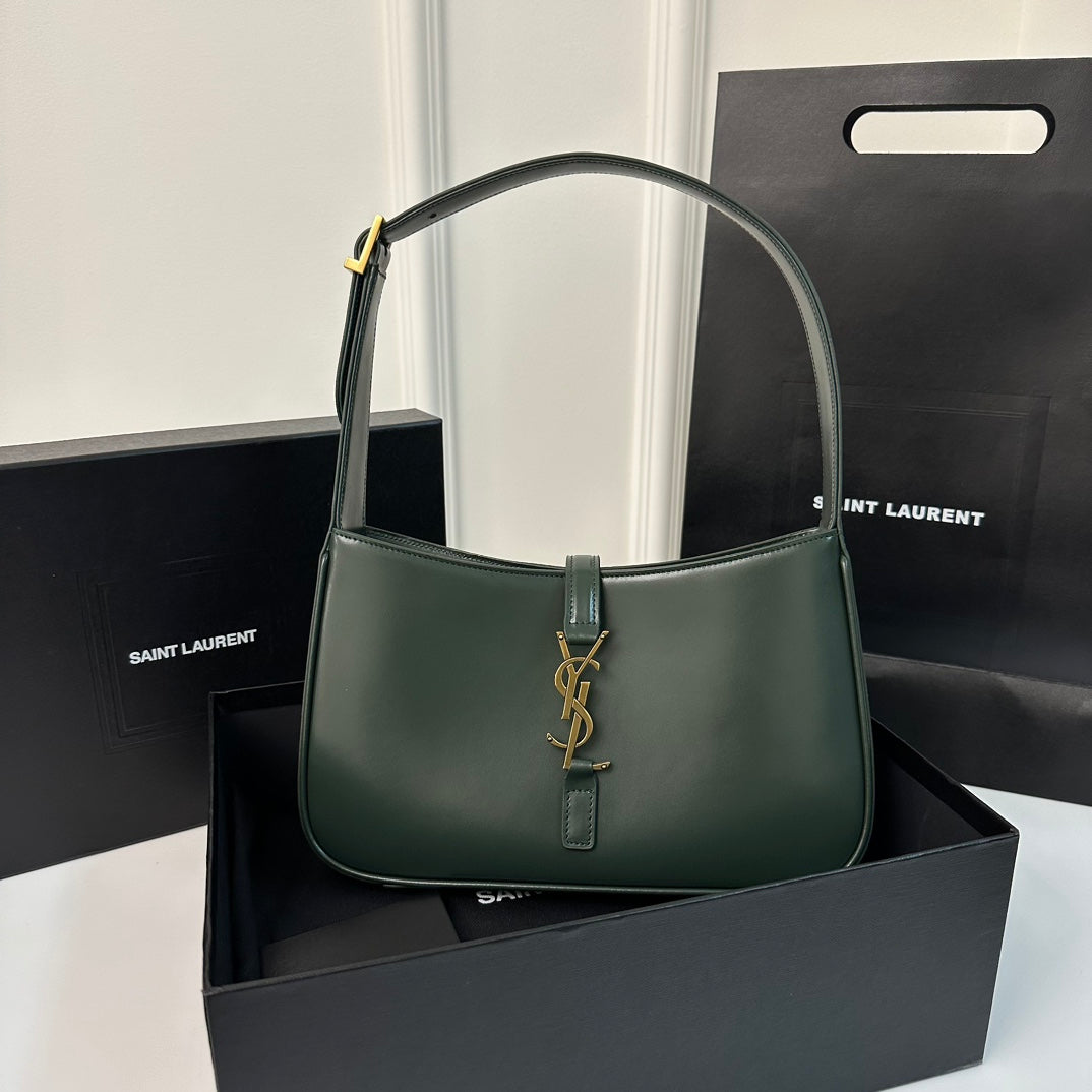 Luxury Saint Laurent Le 5 a 7 24 Dark Green Lambskin Ghw