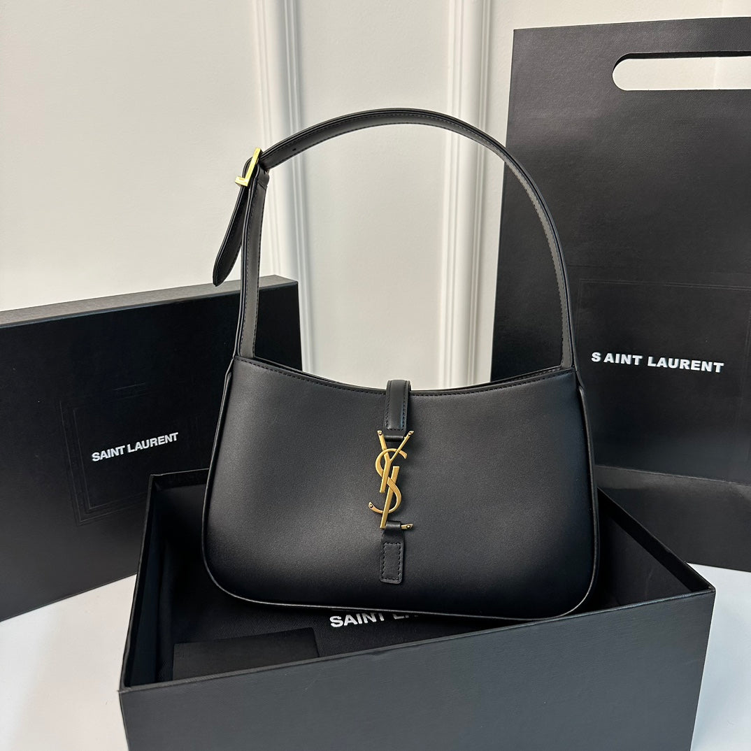 Luxury Saint Laurent Le 5 a 7 24 Black Lambskin Ghw