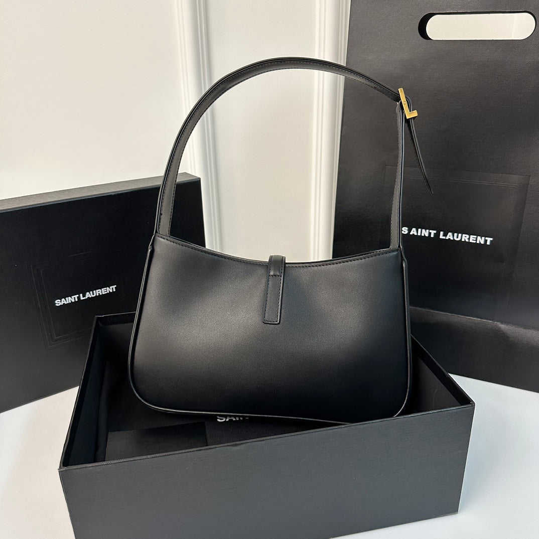 Luxury Saint Laurent Le 5 a 7 24 Black Lambskin Ghw