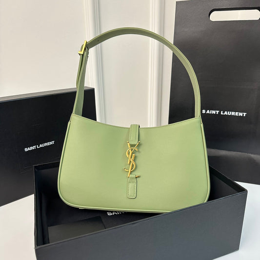 Luxury Saint Laurent Le 5 a 7 24 Light Green Lambskin Ghw