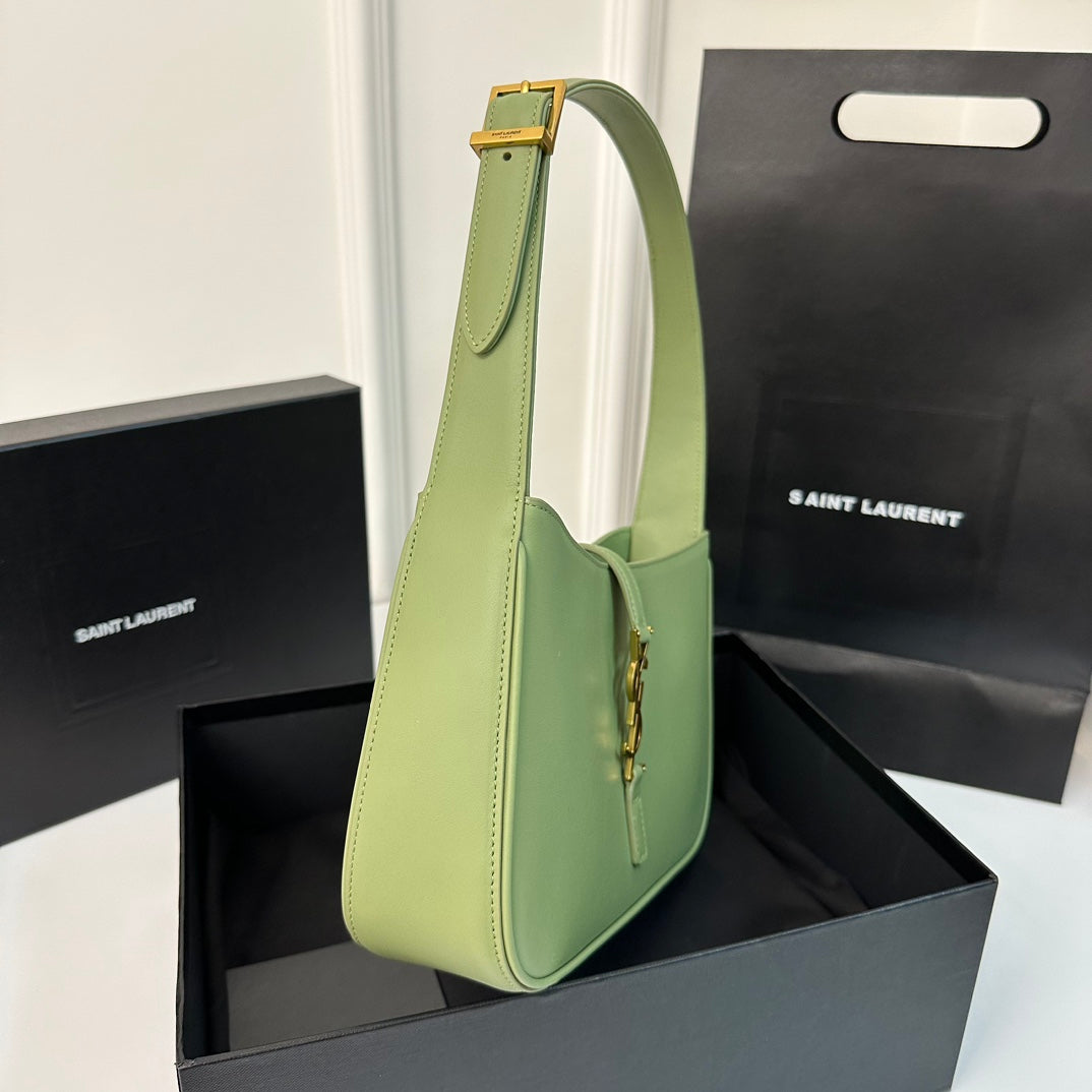 Luxury Saint Laurent Le 5 a 7 24 Light Green Lambskin Ghw