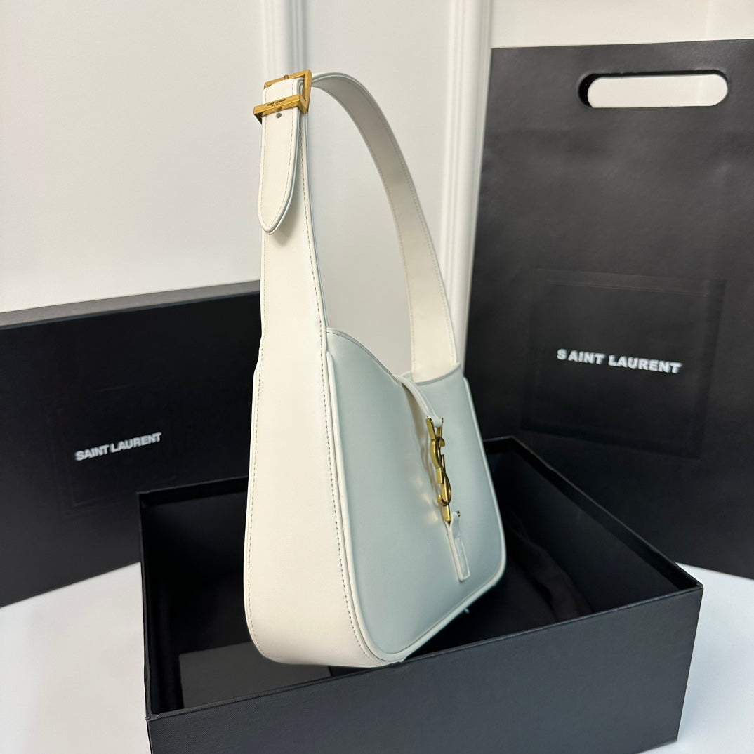 Luxury Saint Laurent Le 5 a 7 24 White Lambskin Ghw